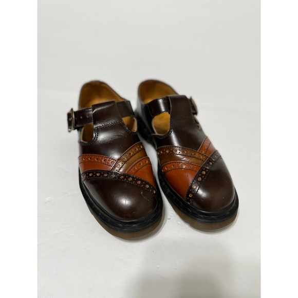 Dr. Martens Shoes - Dr. Martens 8298 VTG Made in England Chunky Mary Janes Brogue Tri Color  US 9